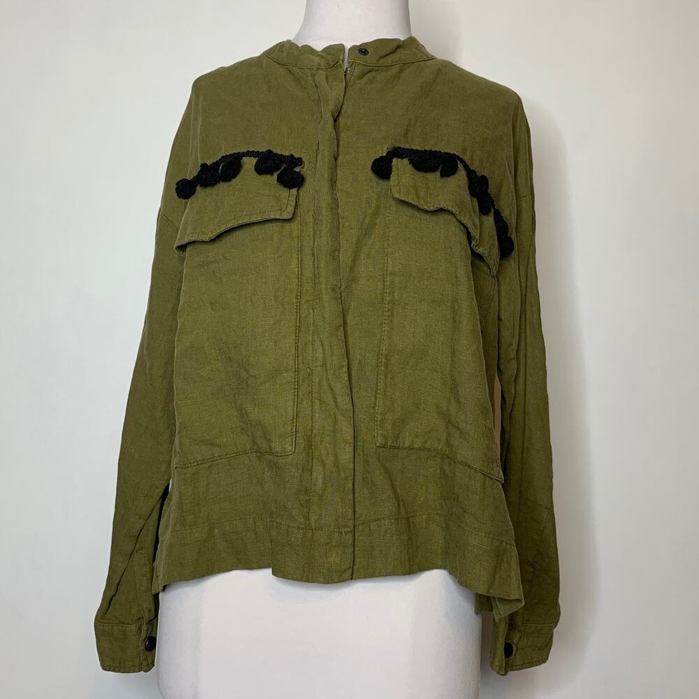 NWT Zara utility army green tassel utility jacket sz Small - Picture 7 of 8